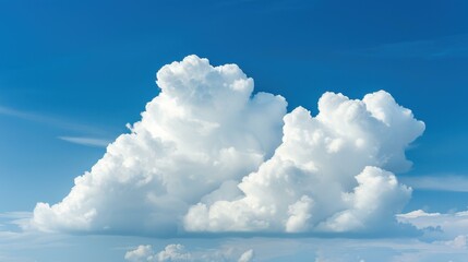 Wall Mural - Stunning natural background of beautiful blue sky and fluffy clouds.