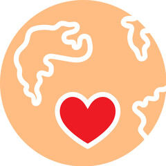 Wall Mural - International Charity Icon or Symbol in Orange and Red Color.