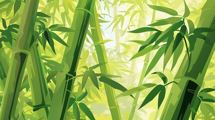 Poster - Sunlight Through the Bamboo Grove