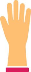 Sticker - Pink and Yellow Gloves icon in flat style.