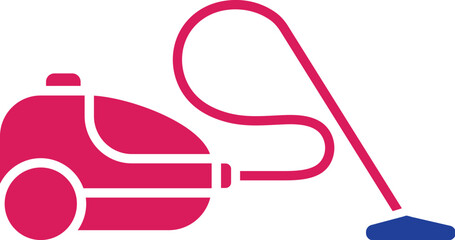 Wall Mural - Pink and Blue Vacuum cleaner icon in flat style.