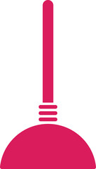 Sticker - Isolated Pink Plunger Icon in Flat Style.