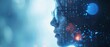 © Proud Art Shop - Profile of a person with digital code overlay, representing technology and innovation.