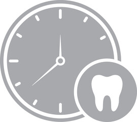 Sticker - Dentist time icon in grey color.