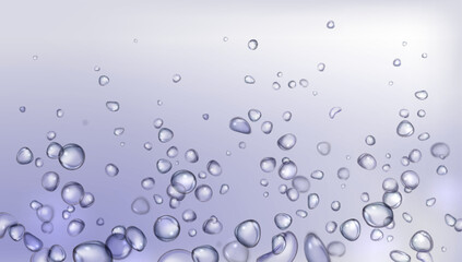 Wall Mural - realistic 3d background with fizzy bubble in carbonated effervescent soda water or soluble tablet ri