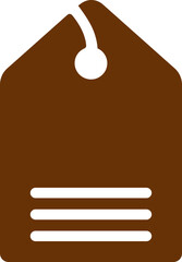 Wall Mural - Isolated tag icon or symbol in brown and white color.