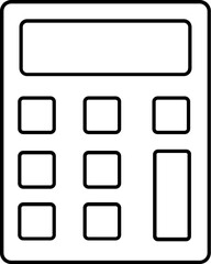 Sticker - Calculator Icon or Symbol in Black Line Art.