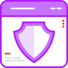 Canvas Print - Browser Security Icon in Purple and White Color.