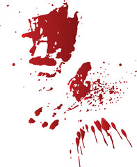 A vector of blood splatter or splash or drip or spray for Halloween, crime, murder, and horror motive.