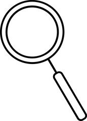 Canvas Print - Magnifying Glass Icon in Black Line Art.