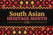 © visuals6x - South Asian Heritage Month wallpaper in traditional style with border design and typography in the center.