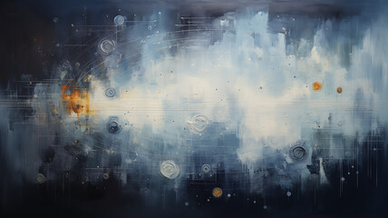 Wall Mural - background of the planet in the sky, dark and light tones in art work , astrology background in the style of impressionism