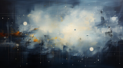Wall Mural - background of the planet in the sky, dark and light tones in art work , astrology background in the style of impressionism