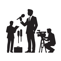 Vector set of reporters illustration