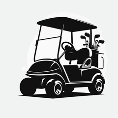 Golf cart silhouette , Golf cart vector , Golf cart  icon