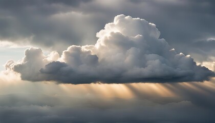 Wall Mural - dramatic sky with cloud at sunset, thunderclouds and sun rays