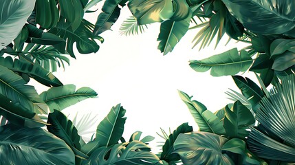 Wall Mural - Tropical Leaf Border Frame