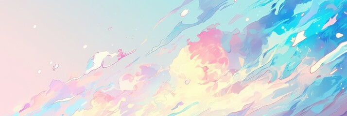 Sticker - Abstract Pastel Sky with Clouds