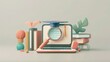 © art - 3d vector icon of online learning website