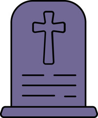 Sticker - Isolated Tombstone Icon In Purple Color.