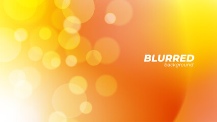 Aufkleber - Blurred background with bokeh lights. Abstract light effect. Defocused orange colors. Vector illustration.	