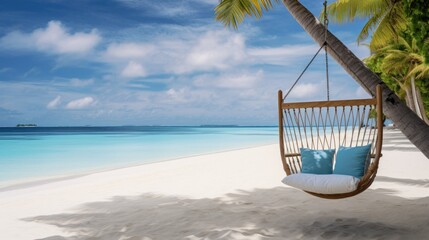 Wall Mural - A hanging chair on the beach 