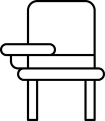 Canvas Print - Classroom desk chair icon in thin line art.