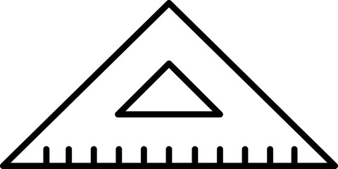 Poster - Line art illustration of triangle ruler scale icon.