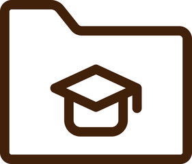 Sticker - Graduation file folder icon in line art.