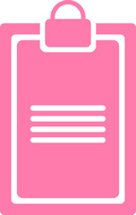 Sticker - Isolated Clipboard Icon in Pink and White Color.