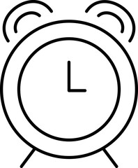 Sticker - Alarm clock icon in black thin line art.