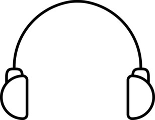 Poster - Illustration of Headphone icon in line art.