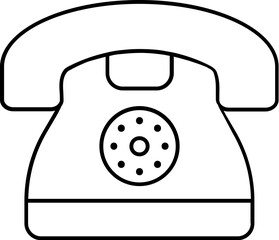 Poster - Telephone icon or symbol in black line art.