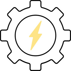 Wall Mural - Electric or Power Settings Icon in Flat Style.