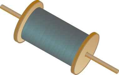 Sticker - String Spool (Thread) Element in Flat Style.