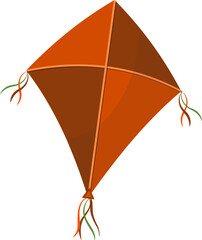 Wall Mural - Isolated Kite Element in Orange and Brown Color.