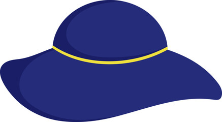 Wall Mural - Female Hat Icon in Blue Color.