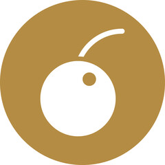 Poster - Illustration of cherry circle icon in brown and white color.