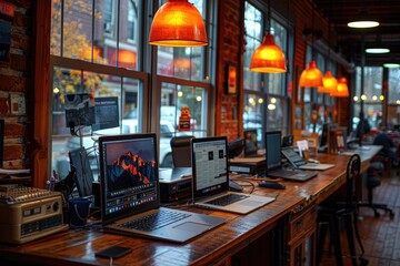 Wall Mural - working environment background office work professional photography
