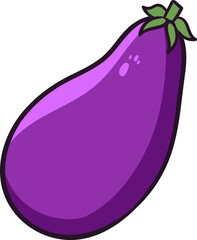 Wall Mural - Isolated Eggplant Icon in Flat Style.