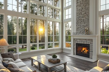 Wall Mural - Pure lighting with large window design inspiration ideas