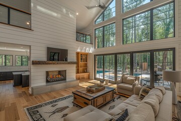 Wall Mural - Pure lighting with large window design inspiration ideas