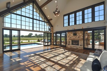 Wall Mural - Pure lighting with large window design inspiration ideas