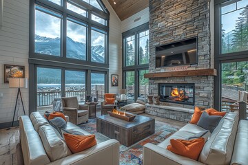 Wall Mural - Pure lighting with large window design inspiration ideas