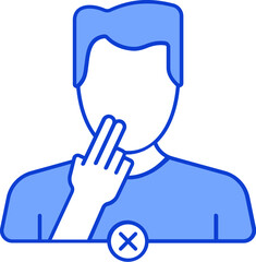 Sticker - Don't Face Touch Man Icon or Symbol.