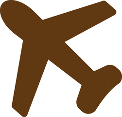 Poster - Airplane icon in brown color.