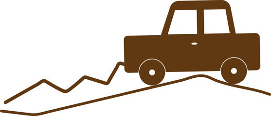 Poster - Traveling car vehicle on mountain road icon.