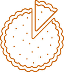 Sticker - Triangle Piece Cut Piece Cake Line Art Icon.