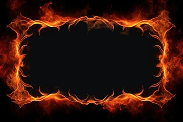 Wall Mural - Fiery Frame: A Burning Border