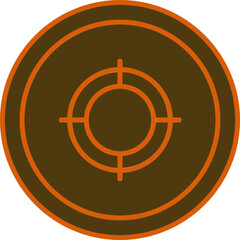 Canvas Print - Target Circle Icon or Symbol in Bronze and Orange Color.